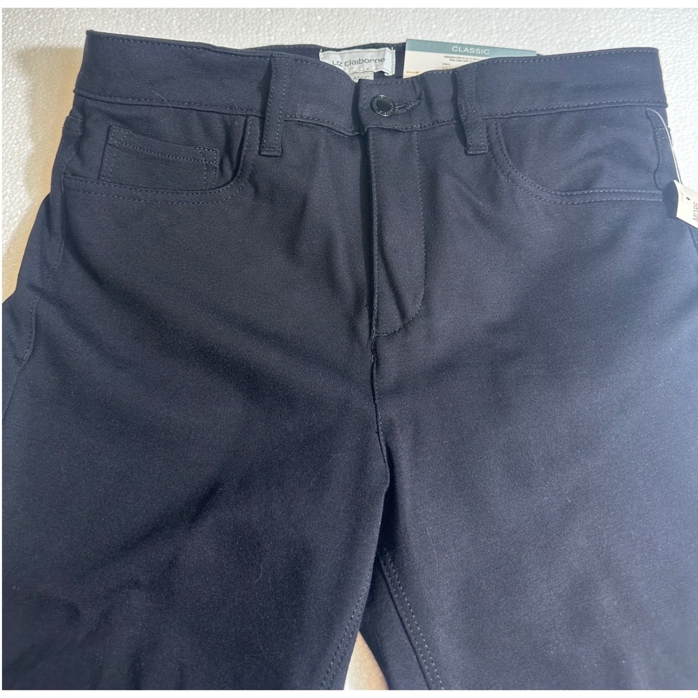 Liz Claiborne Classic‎ Skinny Ponte Casual Pants Black Size 6 New With Tags - Picture 5 of 8